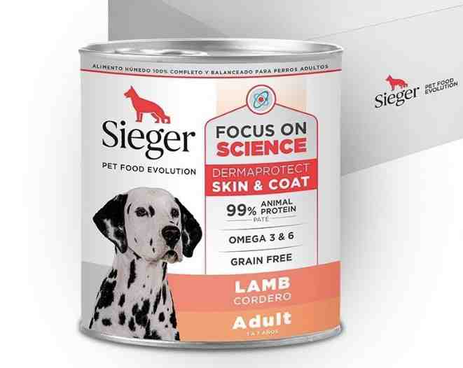 LATA SIEGER CORDERO X 340 GR P/ PERRO ADULTO